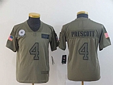 Youth Nike Cowboys 4 Dak Prescott 2019 Olive Salute To Service Limited Jersey,baseball caps,new era cap wholesale,wholesale hats